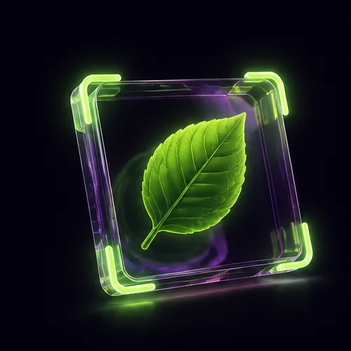 A leaf in an image review frame